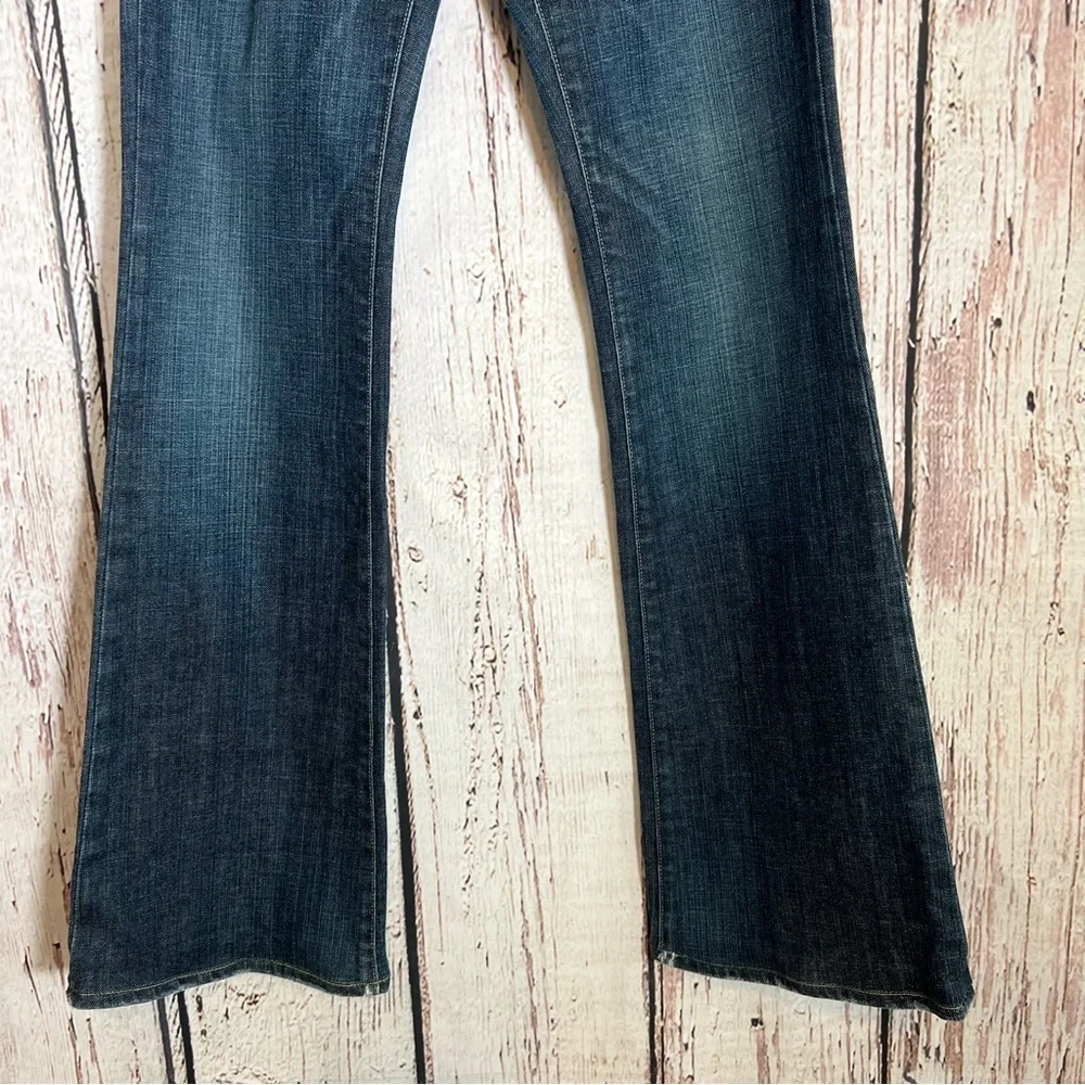 GoldSign Desire Lowrise Distressed Flare Bootcut Denim Jeans USA Made SZ 27 EUC - Picture 9 of 16